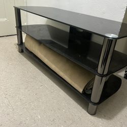 Modern Black Glass TV Stand / Media Console