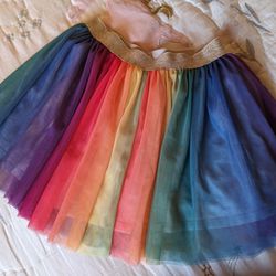 Gorgeous Girl's Rainbow Tulle Skirt 3T - Perfect For Unicorn Costume