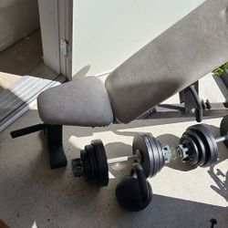 Bench With Dumbbells And Kettlebell