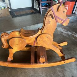 Large wooden rocking horse
