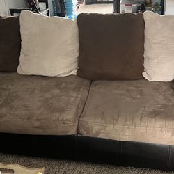 Brown And Beige Sectional Couch