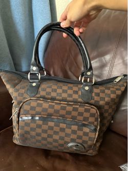American Flyer Brown Checkered Travel Tote Bag