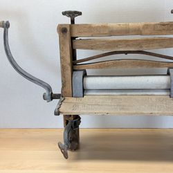 Antique Wooden Hand Crank Clothes Wringer