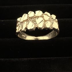 10k Gold Nugget Ring Size 10