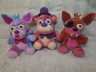 Funko Five Nights at Freddy's FNAF 7" Tie-Dye Plush Lot Set of 3 - Authentic