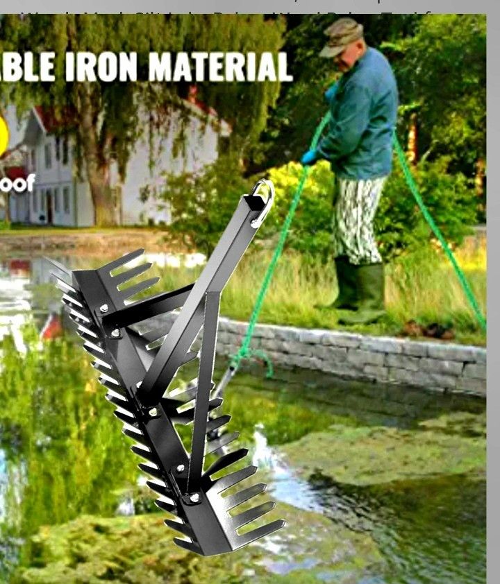 Pond Rake, 24 inch Aquatic Weed Rake, Double Sided for Sale in Rancho