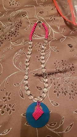 Pink and blue necklace