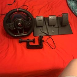 Sim Racing Wheel And Paddles 