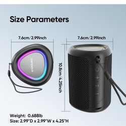 Portable Bluetooth Speaker with Lights, Powerful Crystal Clear Sound, IPX5 Waterproof, All Day Playtime, AUX&TF-Card Input, Bluetooth 5.3, TWS Paring,