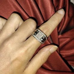 Solid Silver And White Gold Rings 