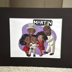 16x20 90s Sitcom "Martin" Cast Tribute Art – Hand Drawn & Matted