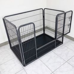 (New in box) $95 Pet Playpen Heavy-Duty Dog Kennel with Plastic Tray, 49x32x35” Tall 