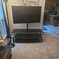 55 Inch LG TV W/glass Stand