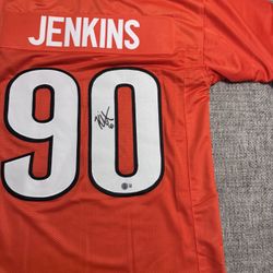 Kris Jenkins Signed Autograph Custom Jersey - Beckett Coa - Cincinnati Bengals 