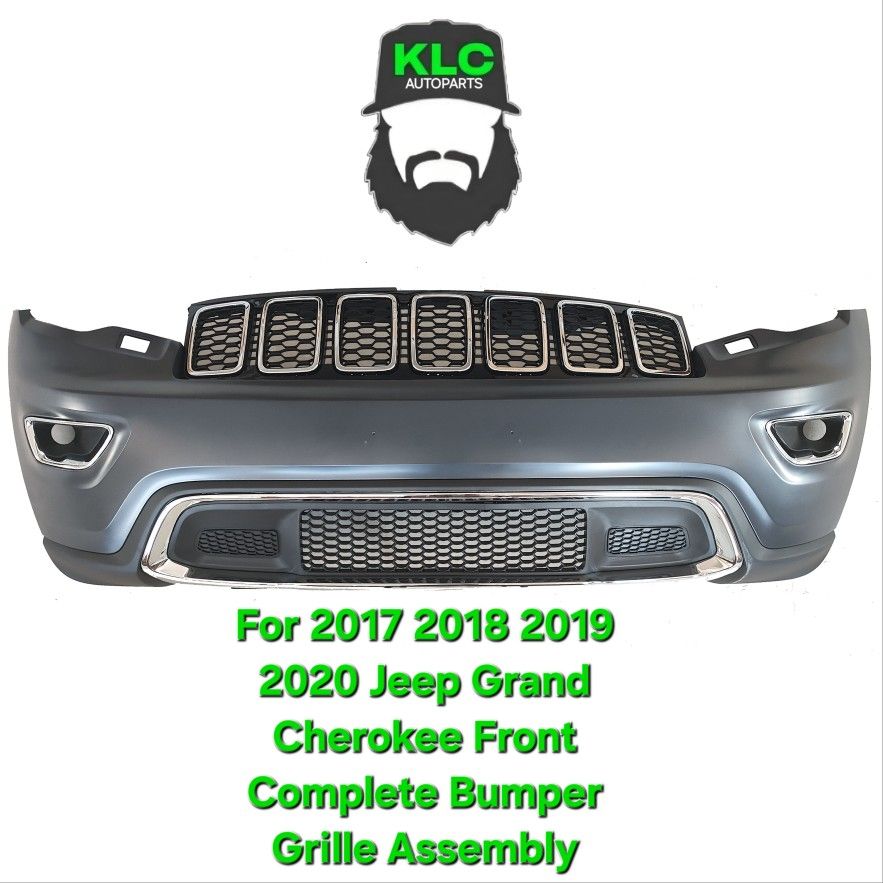 For 2017 2018 2019 2020 Jeep Grand Cherokee Front Complete Bumper Grille Assembly