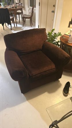 Crate And Barrel Easy Chair Eggplant Purple