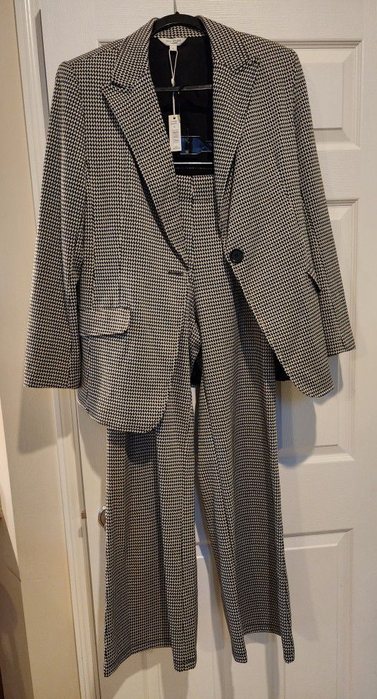 Max Studio - Houndstooth Business Suit, Size Large