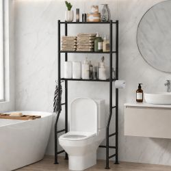 3 Tier Metal Over Toilet Shelf Storage Organizer Size Length 26", Width 9", Height 64" New Condition