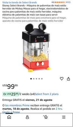 Disney Select Brands - Máquina de palomitas de maÃz estilo hervidor de Mickey Mouse para el hogar,