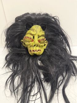 Shrunken Head Halloween Rubber Mask Paper Magic 2002 Decor Prop Voodoo Horror