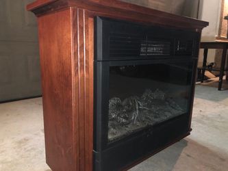 Electric Fireplace Heater with Wood Mantel