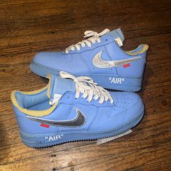 Nike Air Force 1 Low Off-White/Mca University Blue, Size 10.5