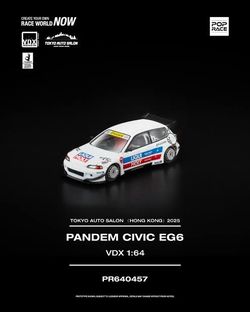 Pop Race 1:64 Pandem Civic EG6 White Tokyo Auto Salon 2025 #457