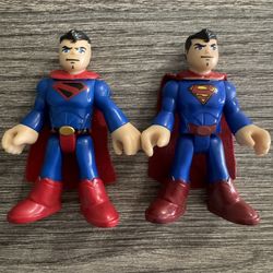 Imaginext DC Super Friends Superman Lot Of 2 Action Figures 3”