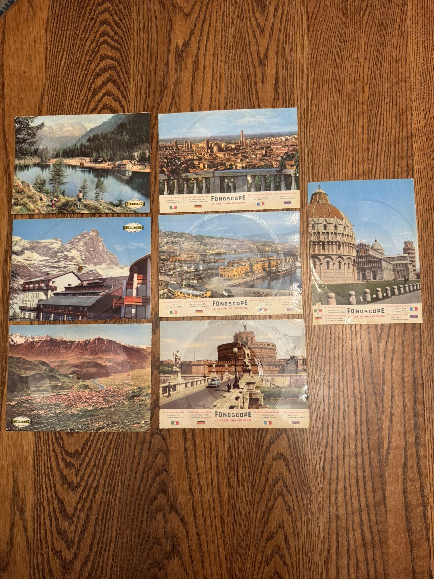 FONOSCOPE Postcards, RARE and Vintage, 1960’s, set of 7