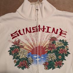 Vintage Lucky Brand full-zip jacket with floral embroidery - Fits Like Sm/Md