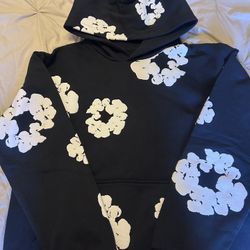 black and white denim tears hoodie 