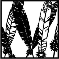 24x24 Inch Rustic Feathers Metal Wall Art Décor Black Sculptures Indoor Outdoor ⭐️NEW IN BOX⭐️ CYISell