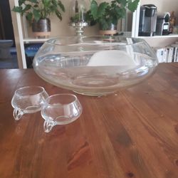 Mid century punch bowl set