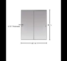 Beveled Edge Backed Mirror Aluminum Frame Glass Interior Closet Sliding Door with Chrome Trim