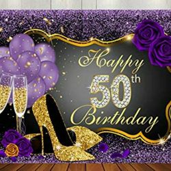 50 th Birthday Center Piece( 5) . and Backdrop 7×5 Ft.