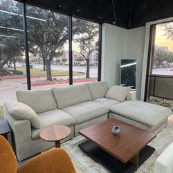 ✨ Cloud Sectional Couches for Living Room, Convertible L-Shape Couch with Ottoman, 3 Seater Modular