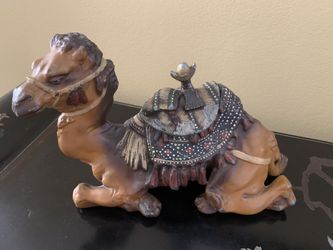 Antique Metal Inkwell Camel