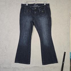Old Navy Diva Womans Jeans Size 14 Bootcut Rise Blue Stretch 