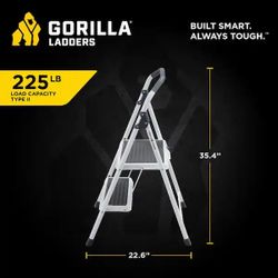 Gorilla Ladders 2-Step Steel Step Stool – 225 lb Capacity