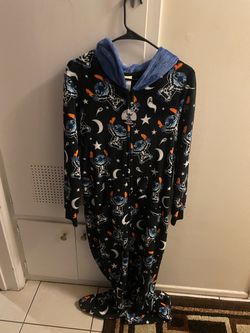 Disney Stitch Halloween Hooded Footed Onesie Pajamas