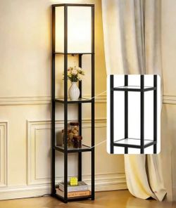 Floor Lamp with Built-In Shelves