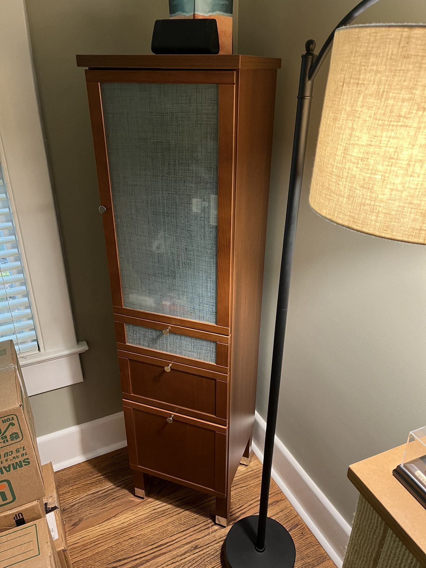IKEA Cabinet With Glass Door And Shelves