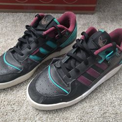 adidas Originals Forum Exhibit Low Black Crimson Green