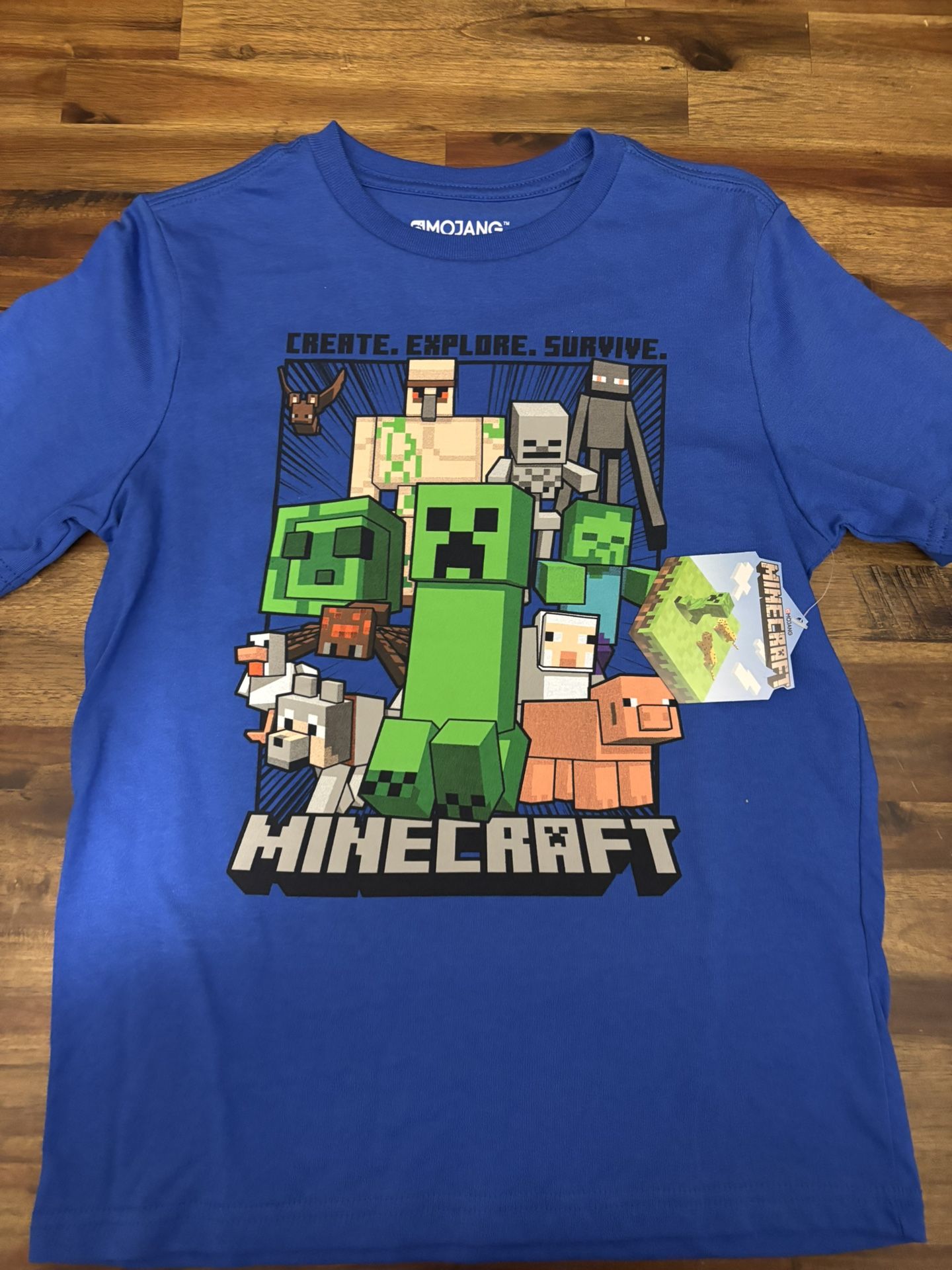 Minecraft Attack Squad Boys Mojang Blue Short sleeve NWT