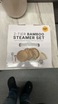 2-Tier Bamboo Steamer Set