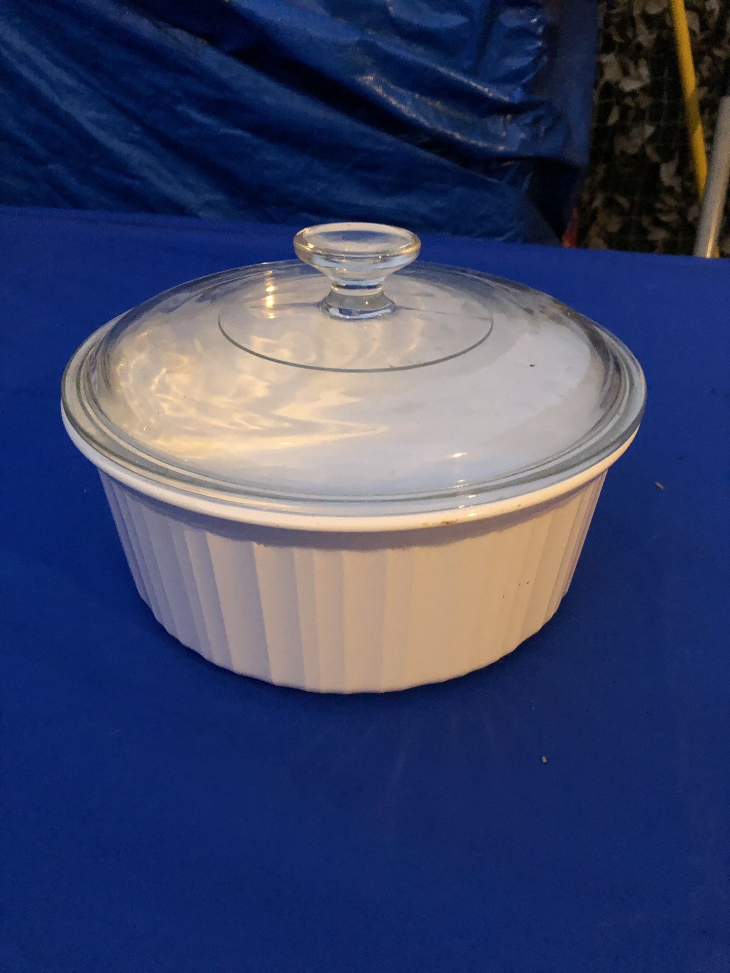 White Ceramic Cookware with Glass Lid