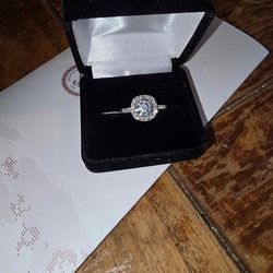 14k WHITE GOLD 1.8CT LAB DIAMOND RING