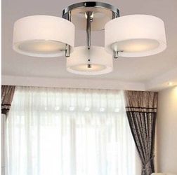 Acrylic Chandelier with 3 Lights Chrome Finish