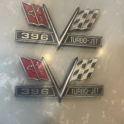 Vintage 1960s Chevy 396 Turbo-Jet Car Emblem