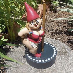 Funny Stripper Pole Gnome Garden Statue Yard Ornament Decoration